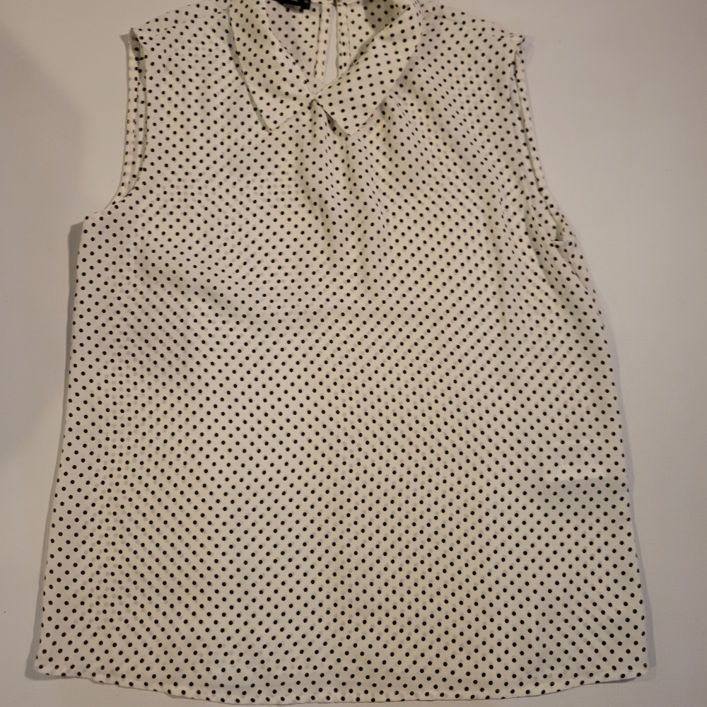 Oodji white/black dots sleeveless  size med